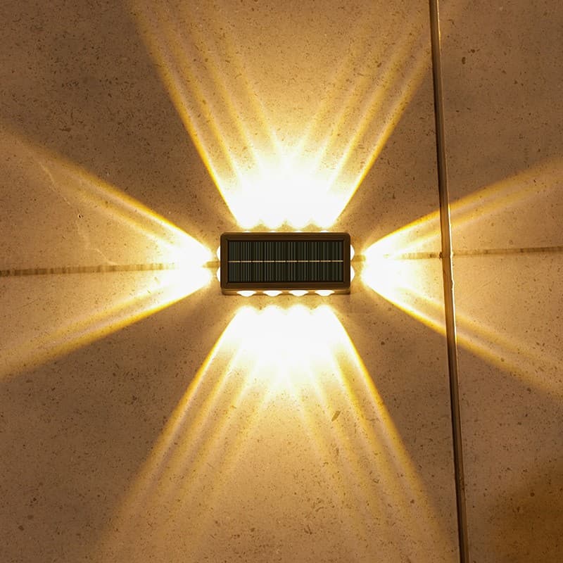 Lampa solara Flippy 8+4 LED Lumina Alba/Calda Negru — imagine 1