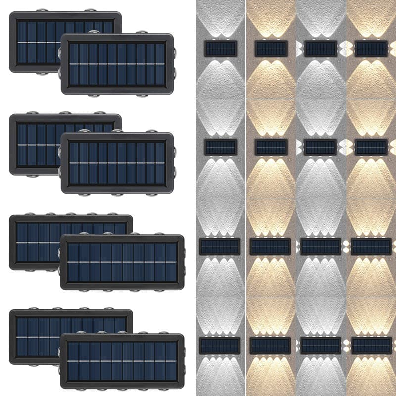 Lampa solara Flippy 8+4 LED Lumina Alba/Calda Negru — imagine 4
