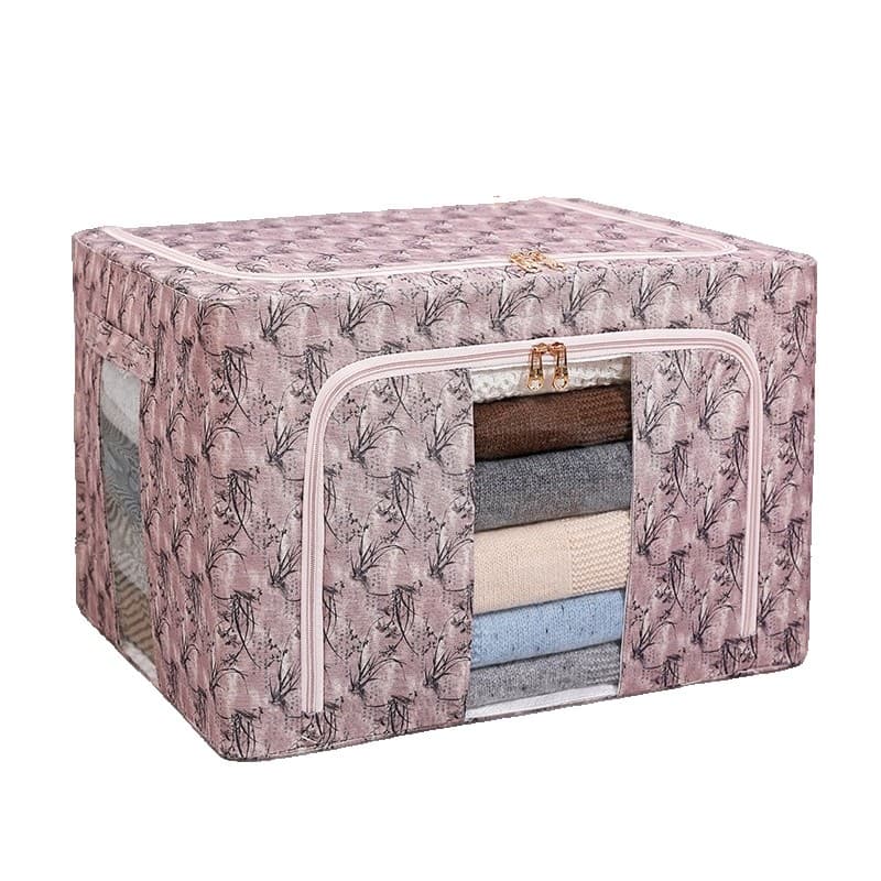 Cutie depozitare Flippy 66L Textil Roz Model Bambus — imagine 1