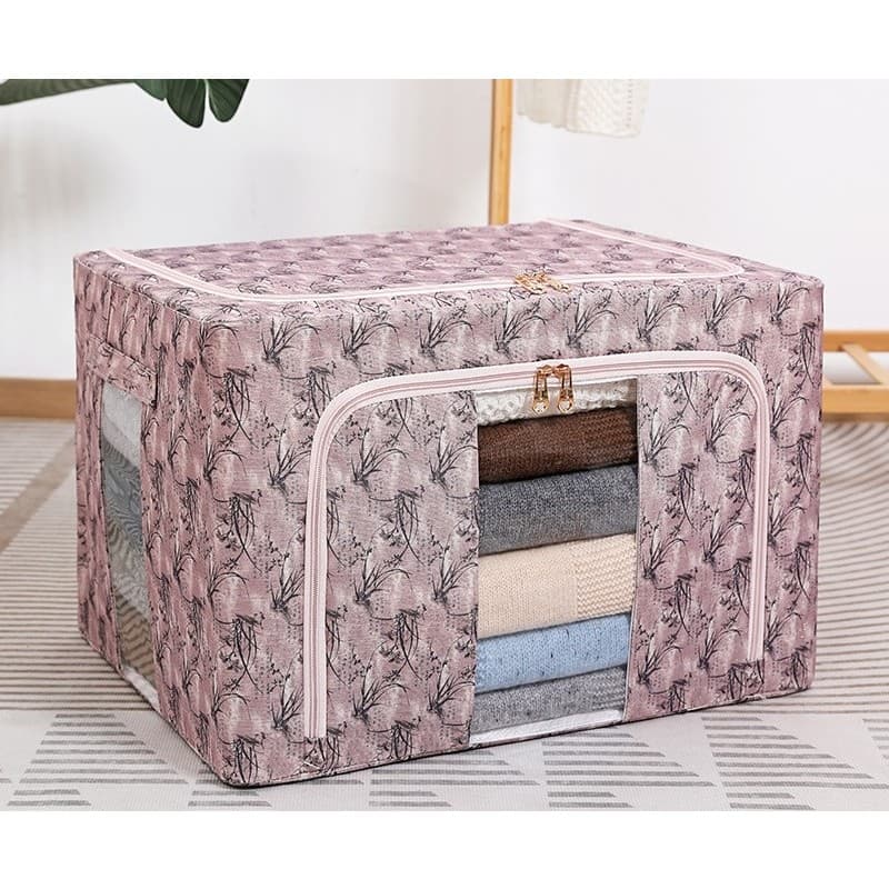 Cutie depozitare Flippy 66L Textil Roz Model Bambus — imagine 2