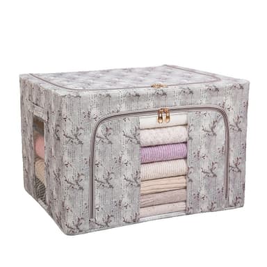 Cutie depozitare Flippy 66L Textil Gri Model Flori de Primavara