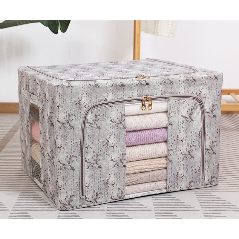 Cutie depozitare Flippy 66L Textil Gri Model Flori de Primavara — imagine 2