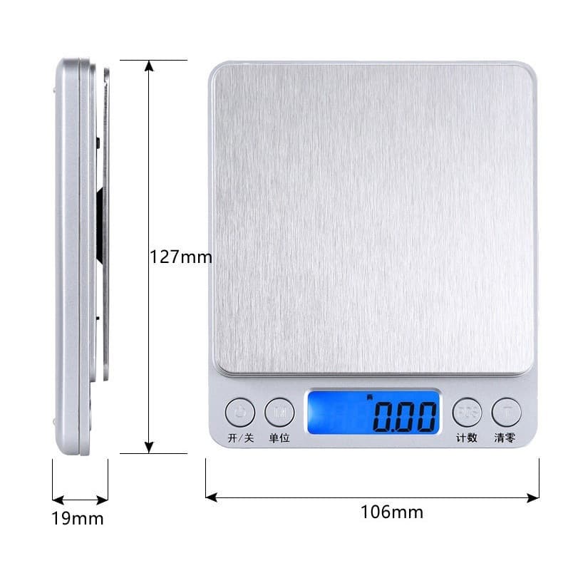 Cantar Electronic Flippy Mini pentru Alimente/Bijuterii Max 3 Kg Gri — imagine 4