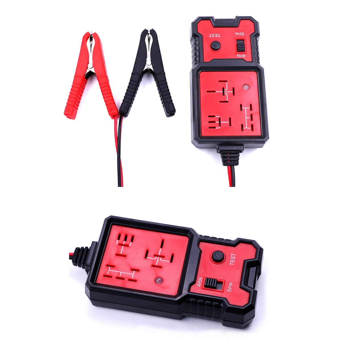 Tester Relee Auto Flippy Slot Card 12-24 V Pentru Relee 4 si 5 Pini Cu Indicator LED Cablu 89 cm Negru — imagine 3