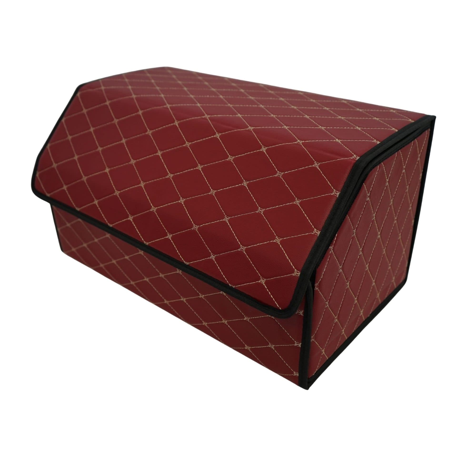 Cutie de depozitare auto Flippy Organizator portbagaj din piele ecologica, 2 compartimente, Bordo — imagine 2