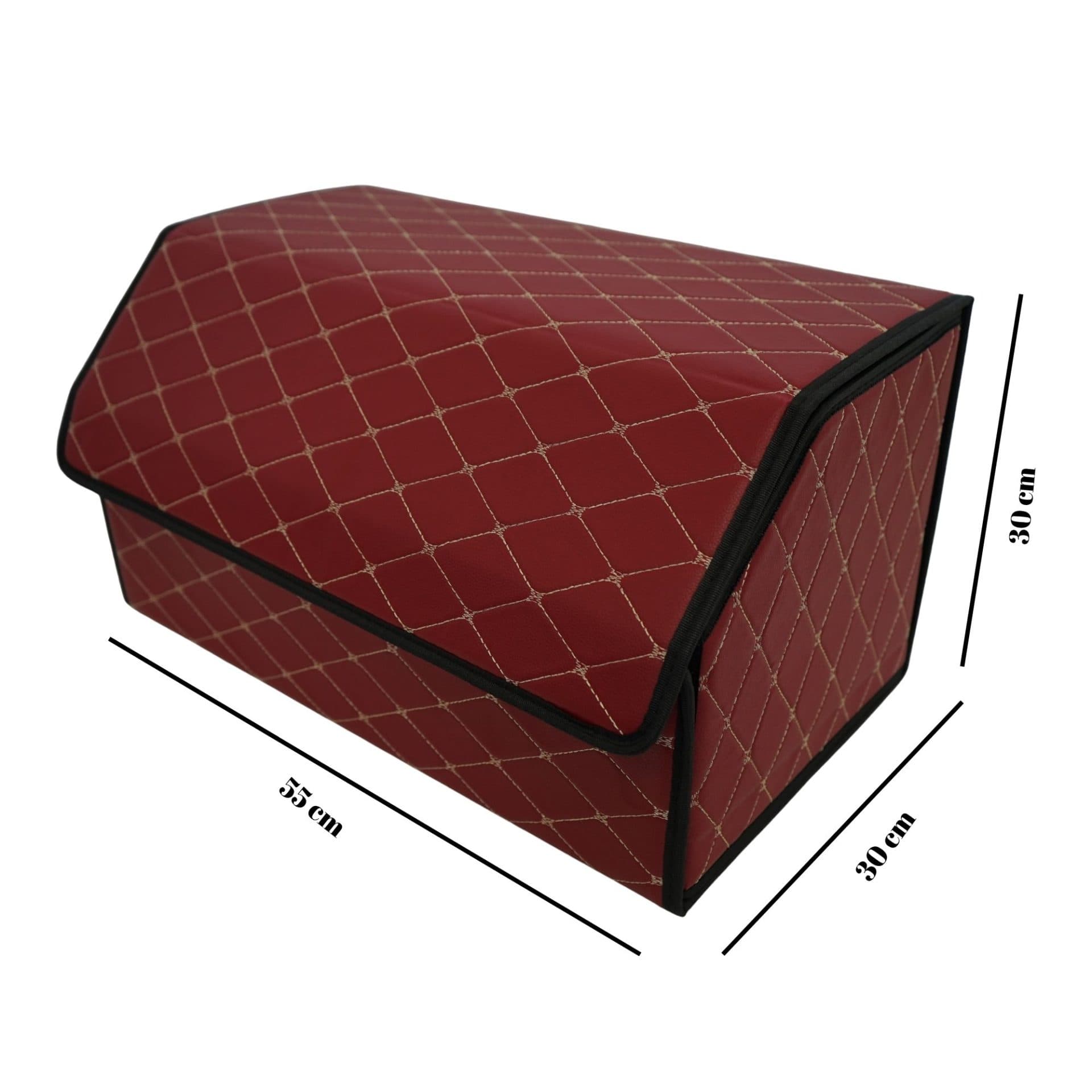 Cutie de depozitare auto Flippy Organizator portbagaj din piele ecologica, 2 compartimente, Bordo — imagine 3