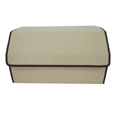Cutie de depozitare auto Flippy Organizator portbagaj 2 compartimente Piele ecologica Bej deschis