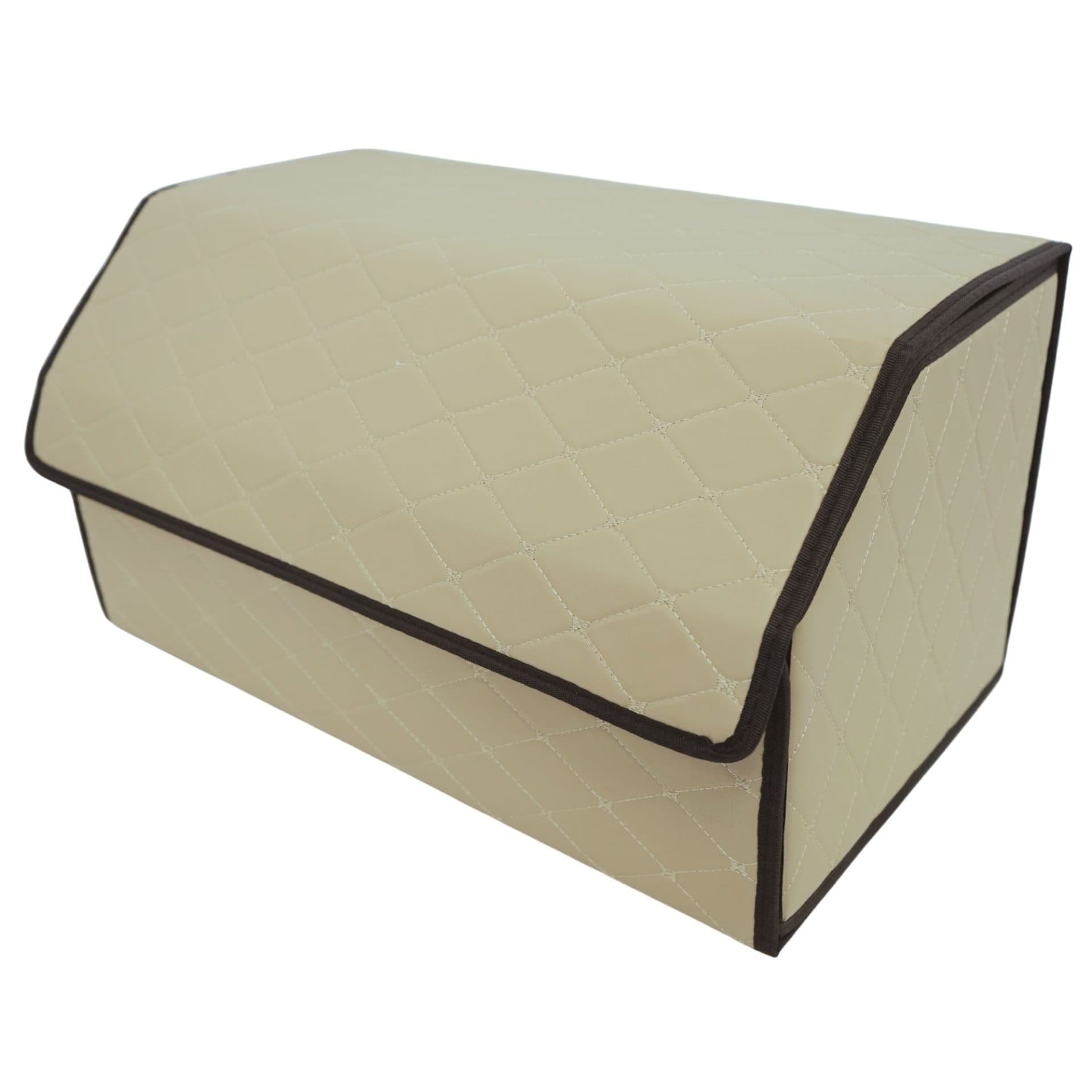 Cutie de depozitare auto Flippy Organizator portbagaj 2 compartimente Piele ecologica Bej deschis — imagine 2