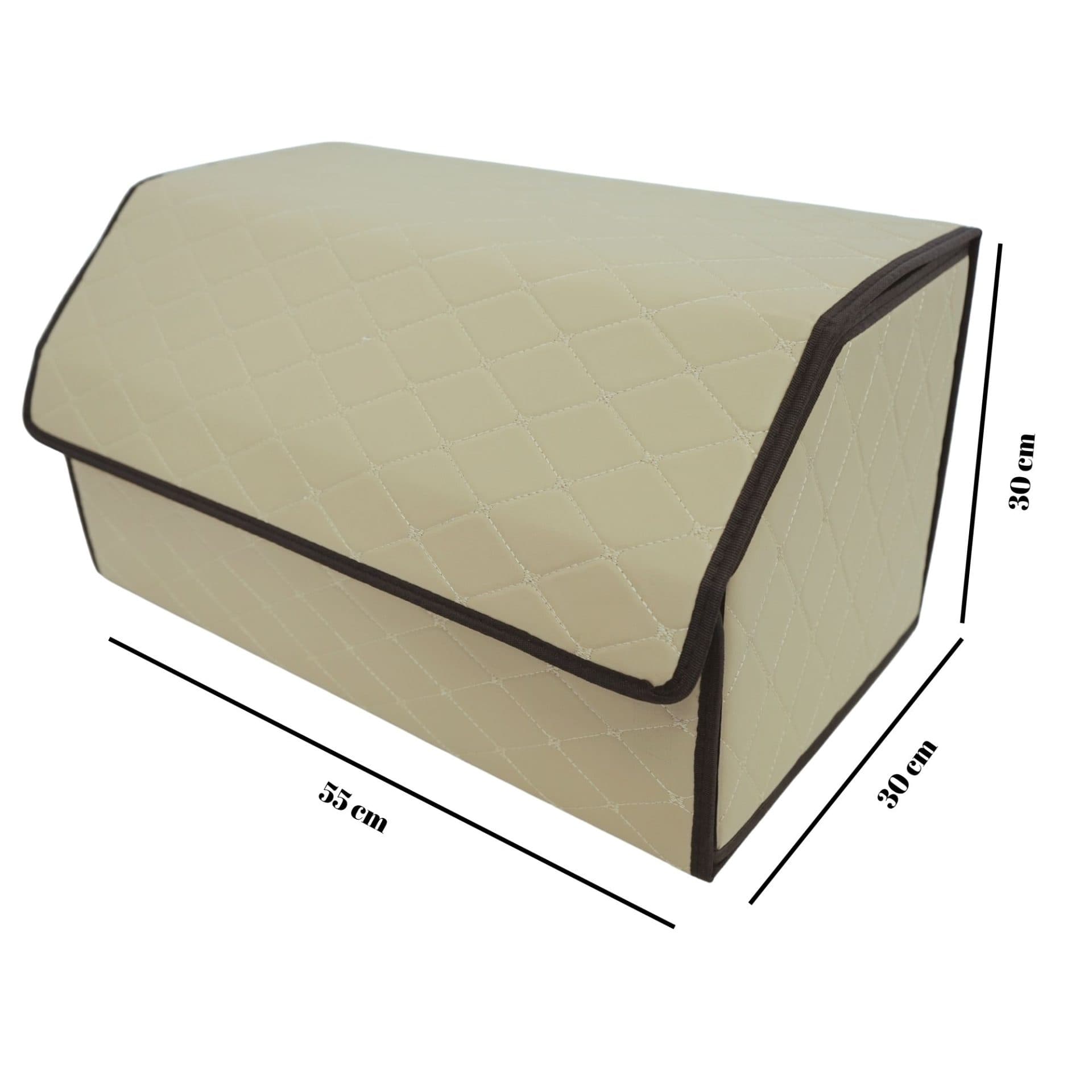 Cutie de depozitare auto Flippy Organizator portbagaj 2 compartimente Piele ecologica Bej deschis — imagine 3