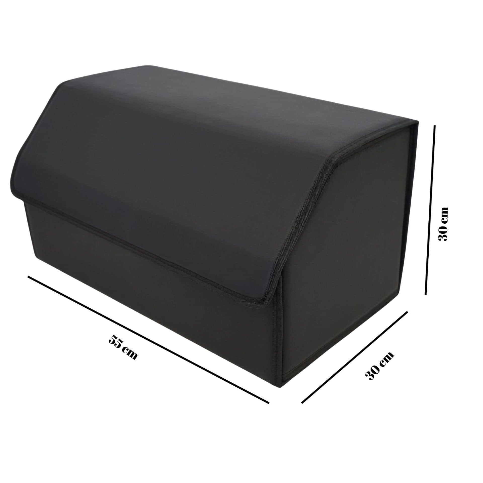 Cutie de depozitare Flippy Organizator portbagaj din piele ecologica, 2 compartimente, Negru — imagine 3