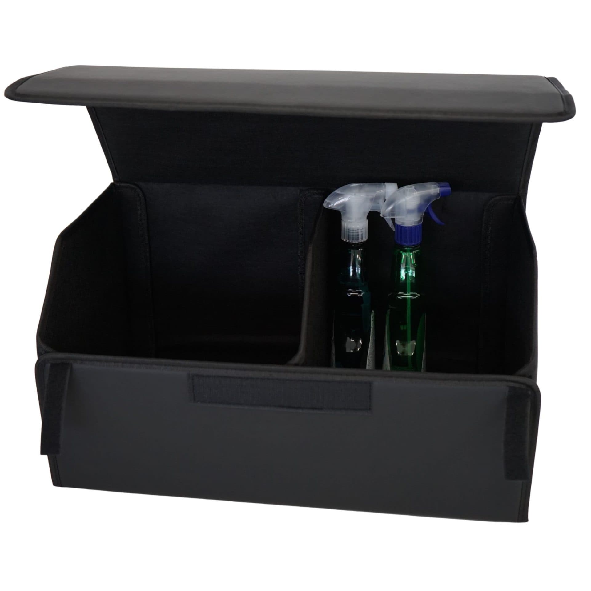 Cutie de depozitare Flippy Organizator portbagaj din piele ecologica, 2 compartimente, Negru — imagine 5