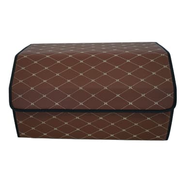 Cutie de depozitare Flippy Organizator portbagaj Premium din Piele Ecologica Maro Inchis