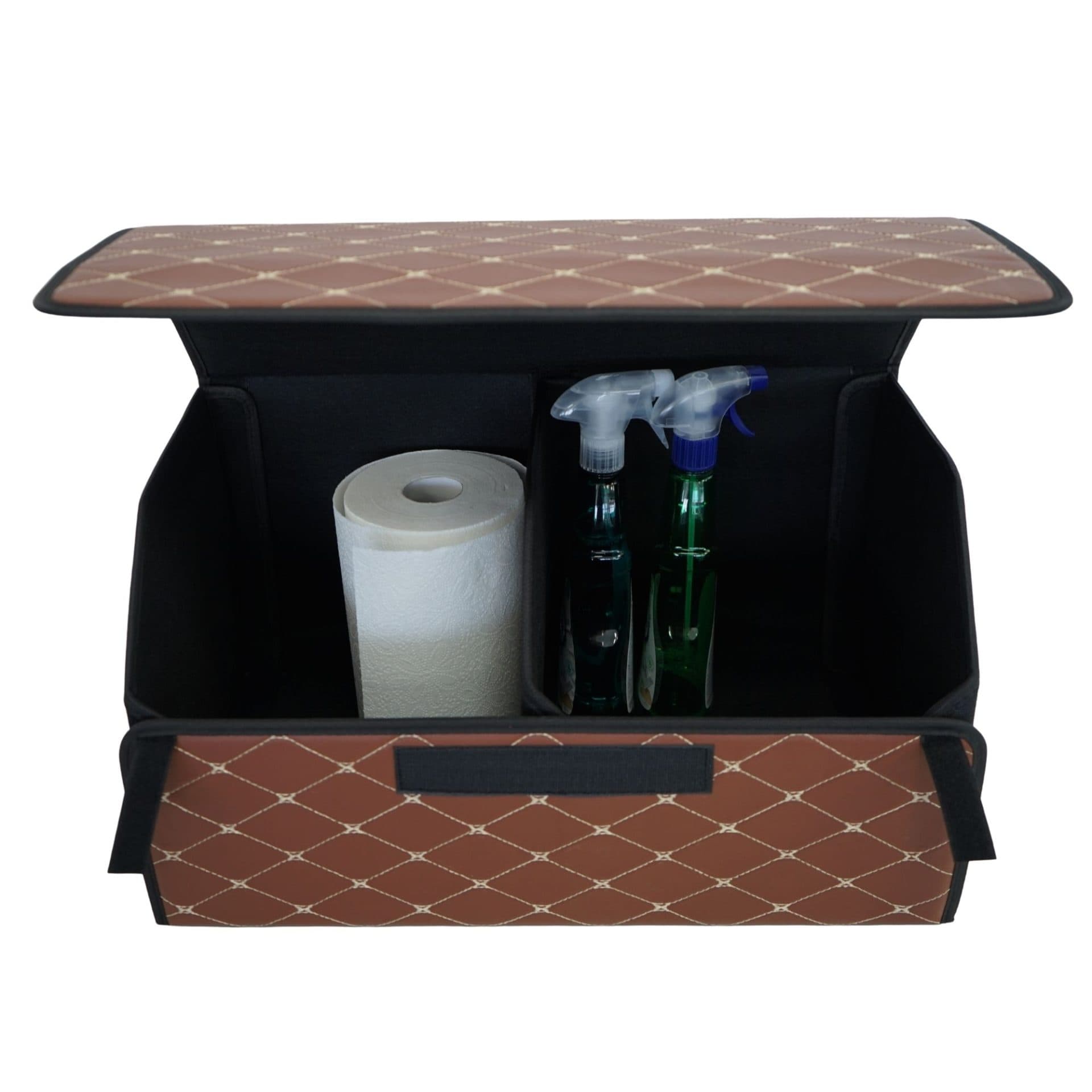 Cutie de depozitare Flippy Organizator portbagaj Premium din Piele Ecologica Maro Inchis — imagine 4