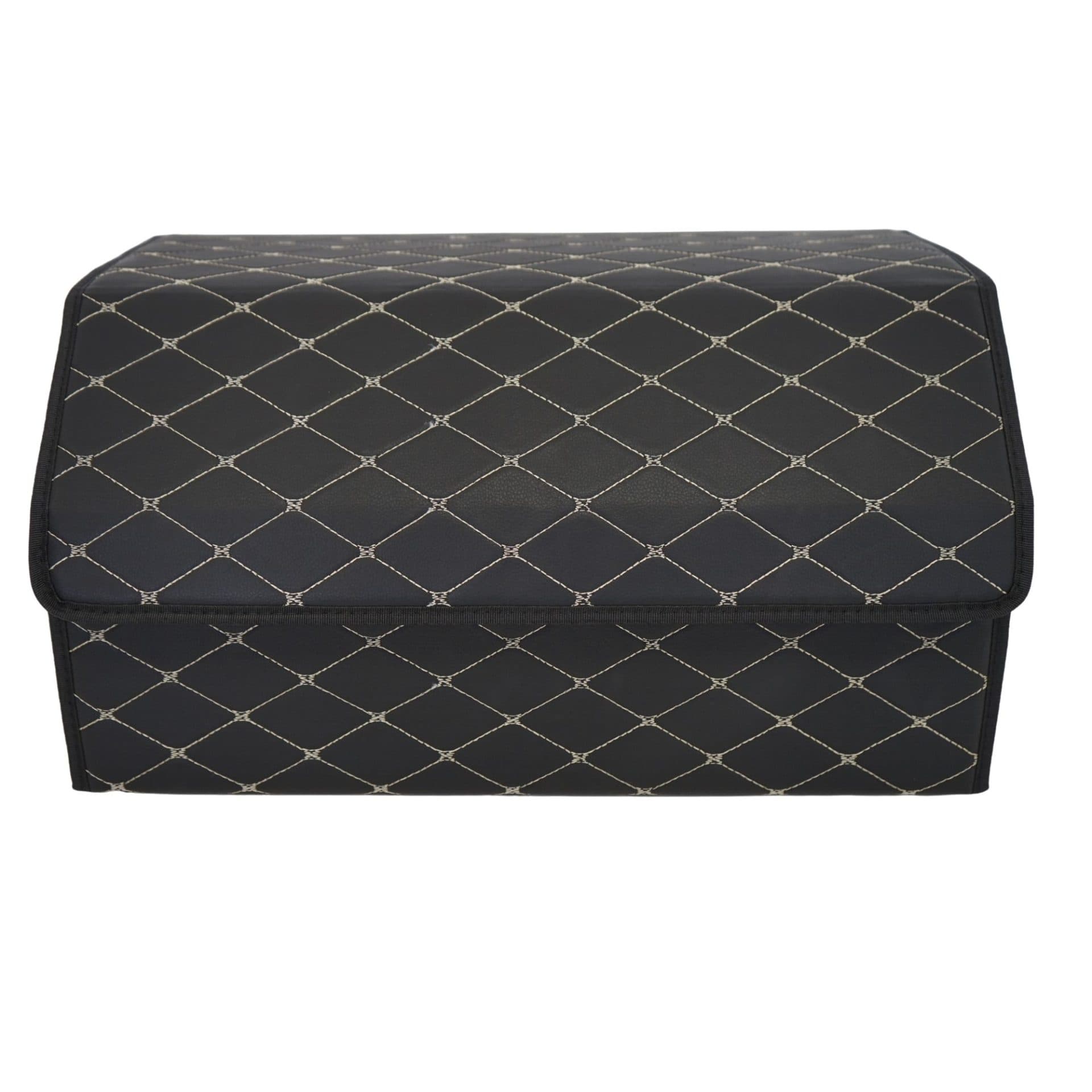 Cutie de depozitare auto Flippy Organizator portbagaj Piele ecologica 2 compartimente Negru/Alb — imagine 1