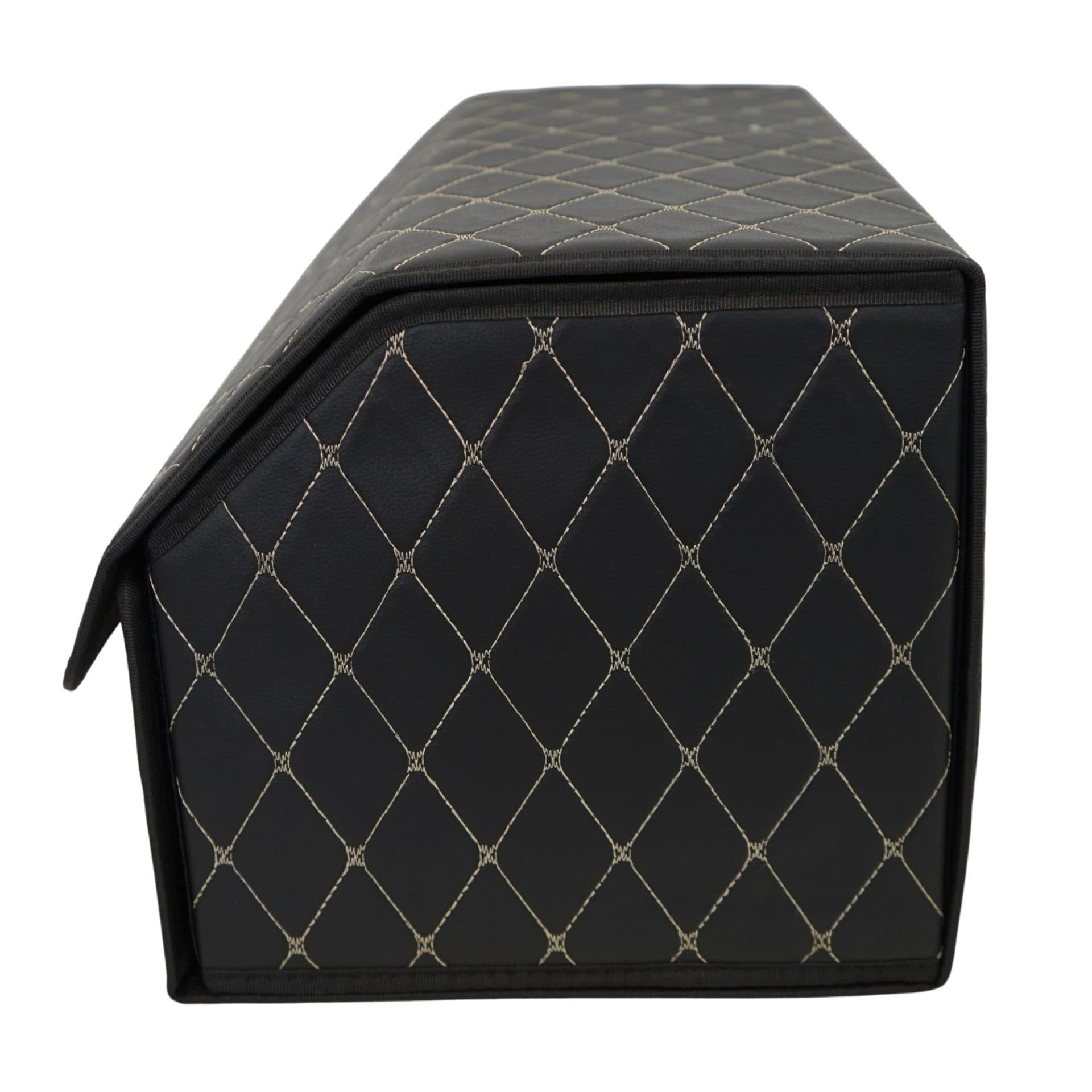 Cutie de depozitare auto Flippy Organizator portbagaj Piele ecologica 2 compartimente Negru/Alb — imagine 4