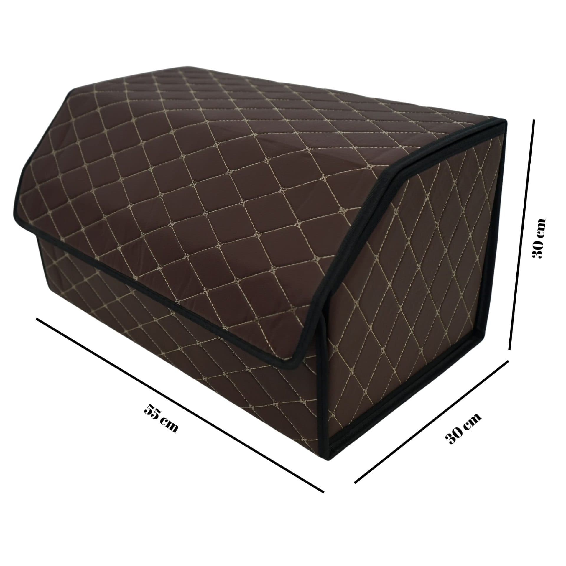 Cutie de depozitare auto Flippy Organizator portbagaj Piele ecologica Maro havana 55 x 30 x 30 cm — imagine 3