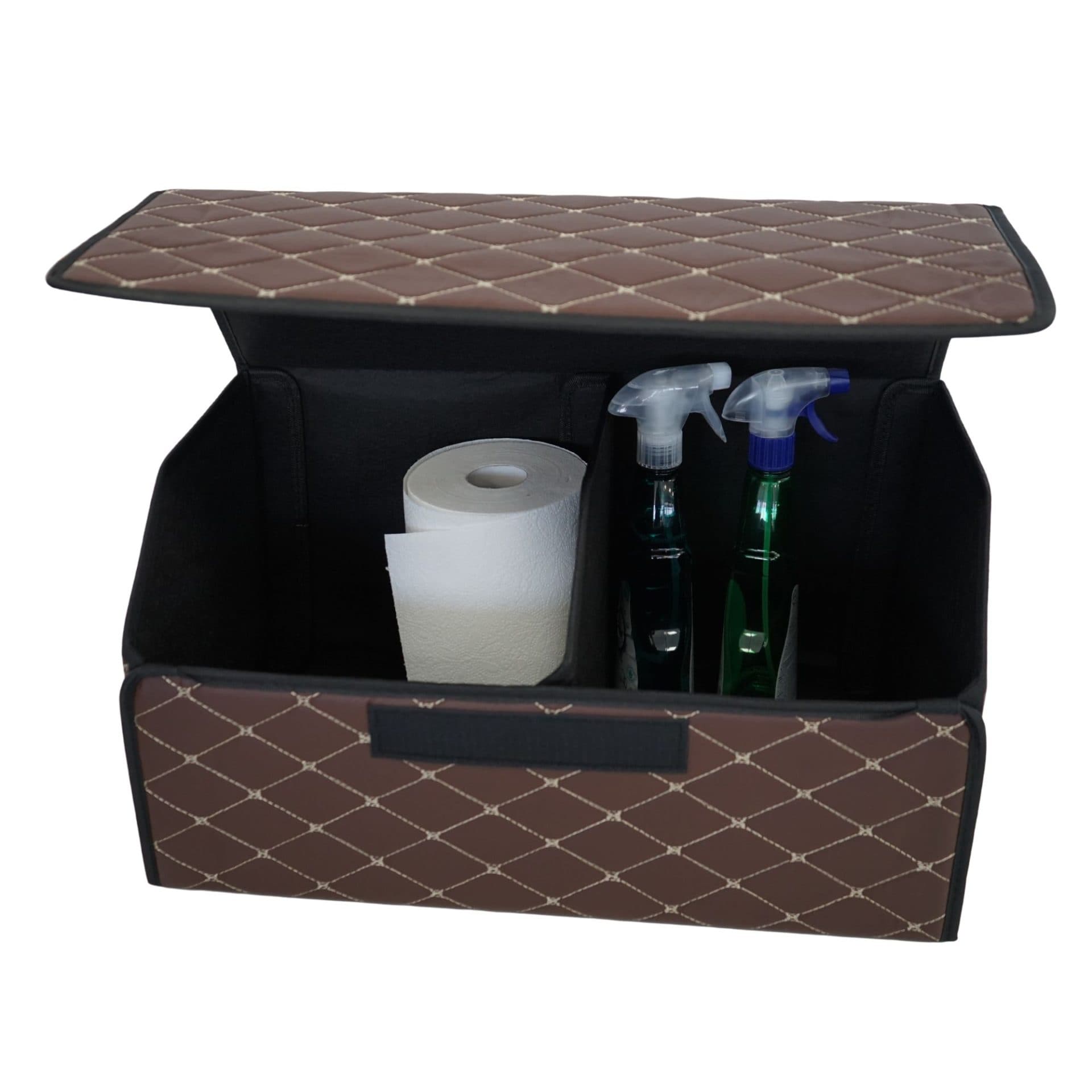 Cutie de depozitare auto Flippy Organizator portbagaj Piele ecologica Maro havana 55 x 30 x 30 cm — imagine 5