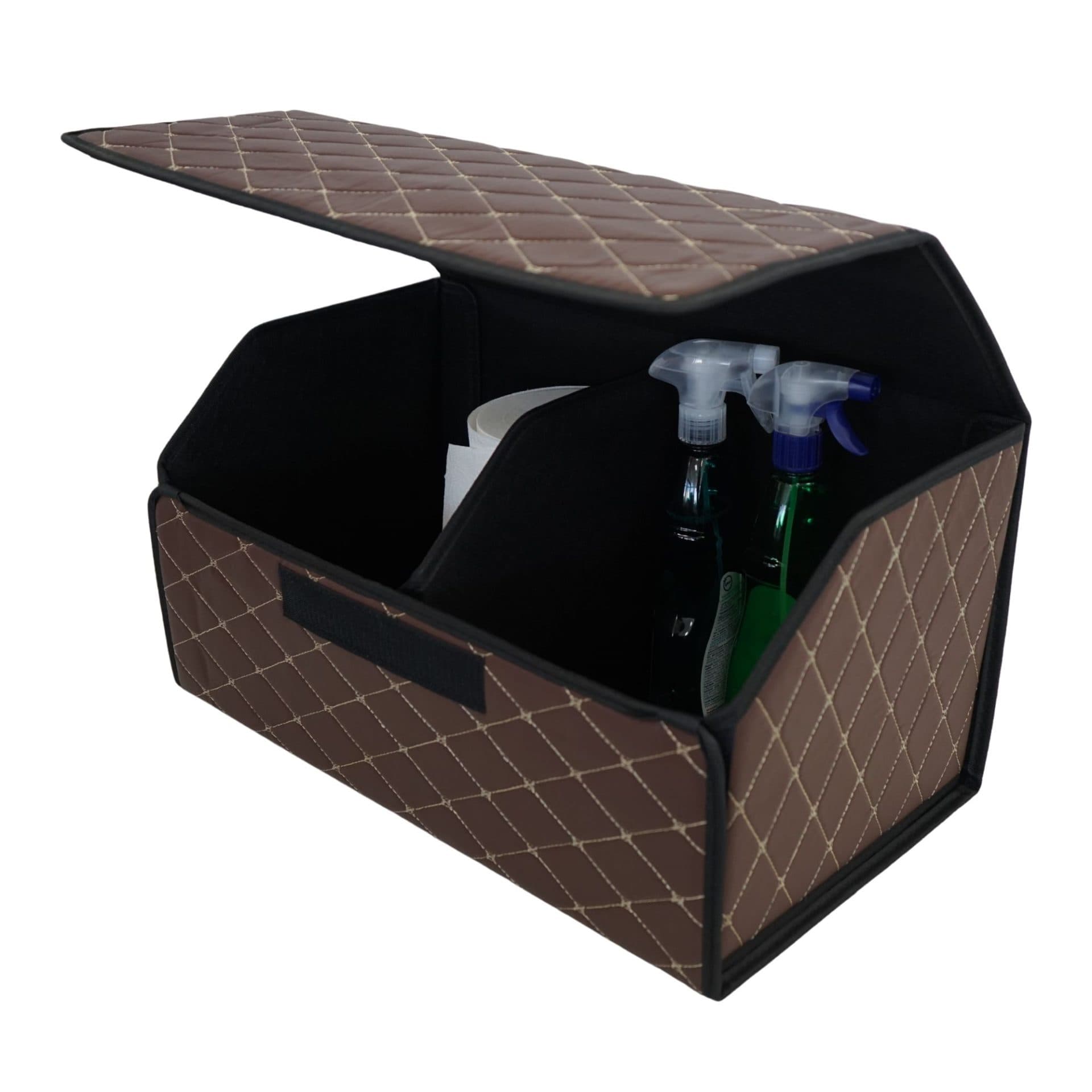 Cutie de depozitare auto Flippy Organizator portbagaj Piele ecologica Maro havana 55 x 30 x 30 cm — imagine 6