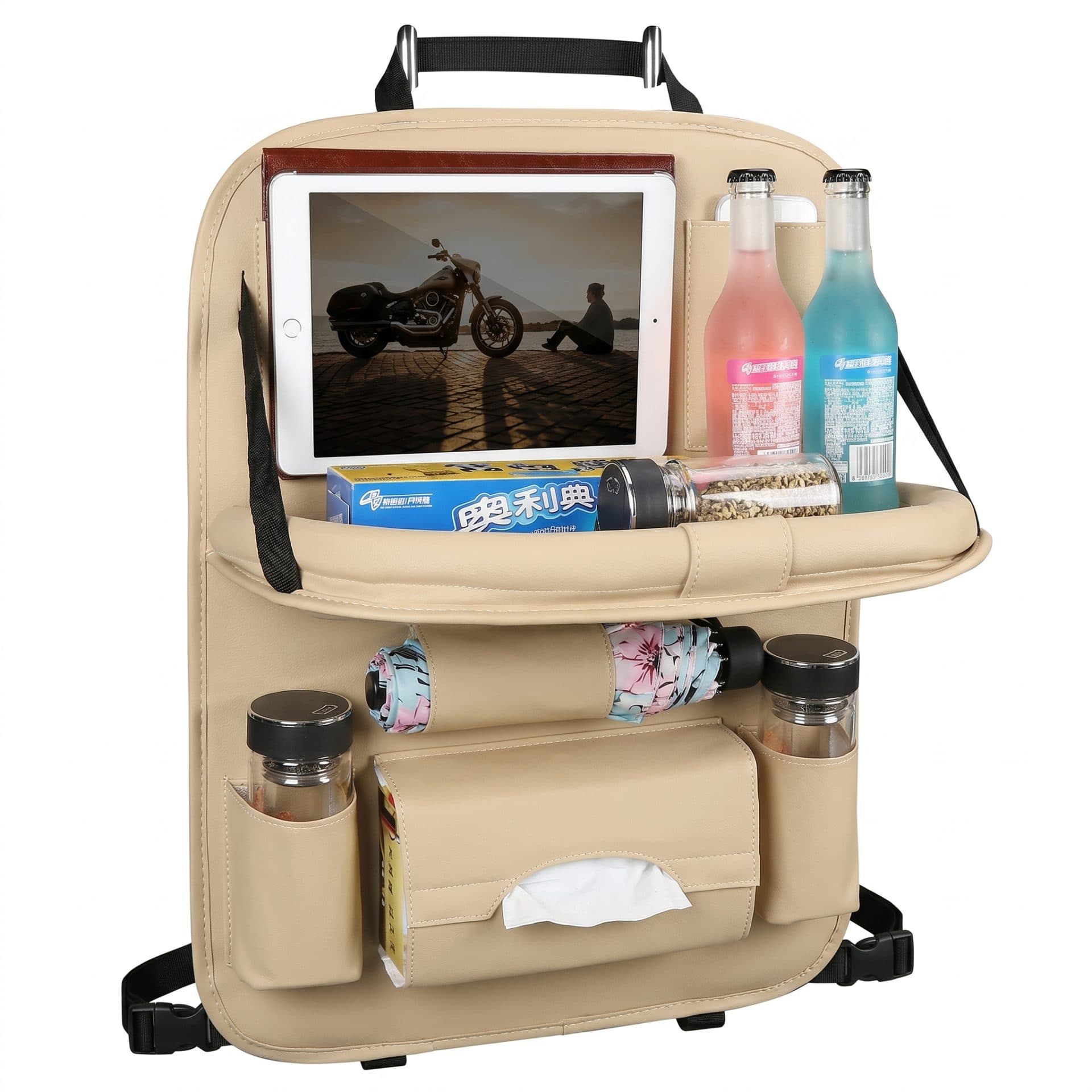 Organizator auto Flippy Spate scaun auto masa pliabila piele ecologica suport tableta — imagine 1