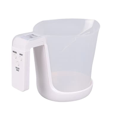 Cantar de bucatarie 2 in 1, Flippy, electronic, cana gradata pentru lichide si solide, alb