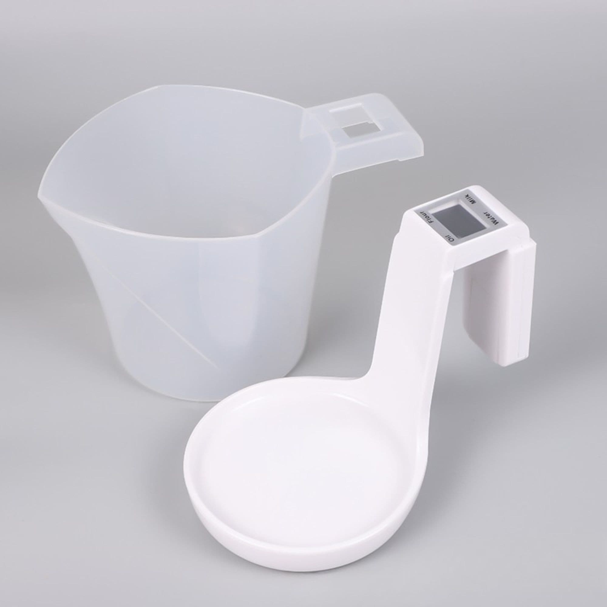 Cantar de bucatarie 2 in 1, Flippy, electronic, cana gradata pentru lichide si solide, alb — imagine 4