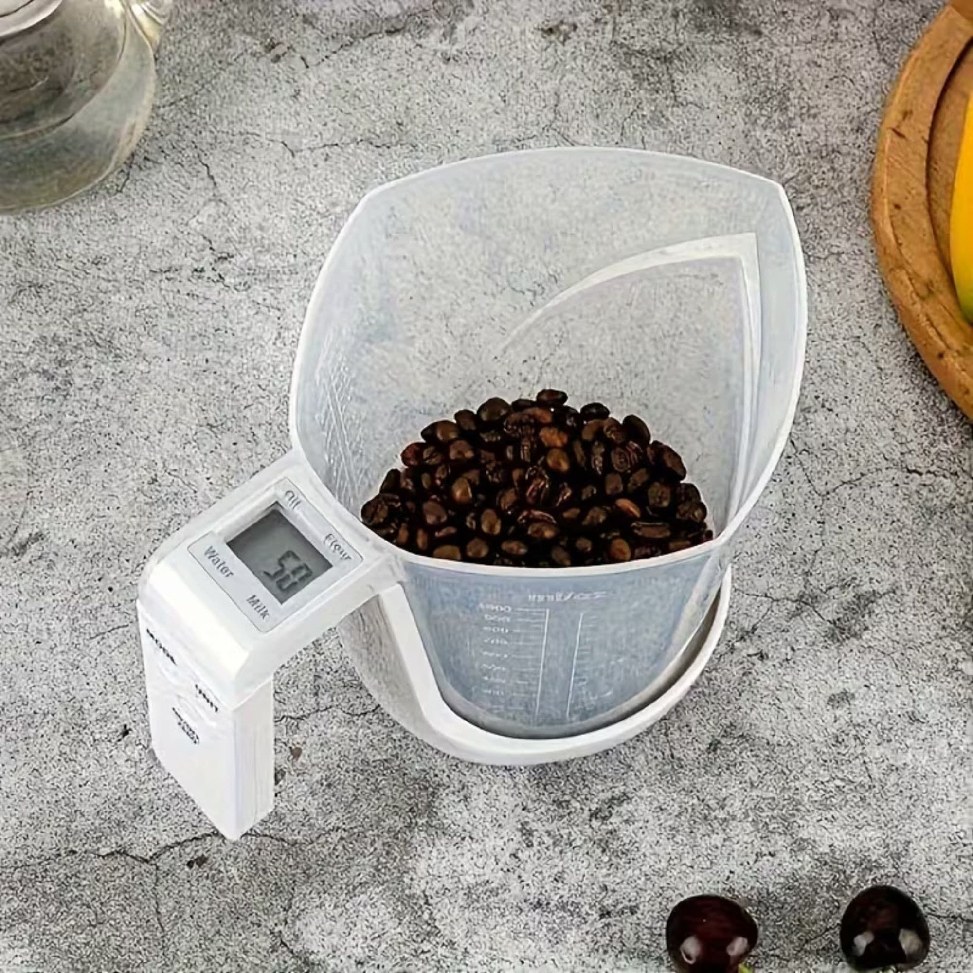 Cantar de bucatarie 2 in 1, Flippy, electronic, cana gradata pentru lichide si solide, alb — imagine 7