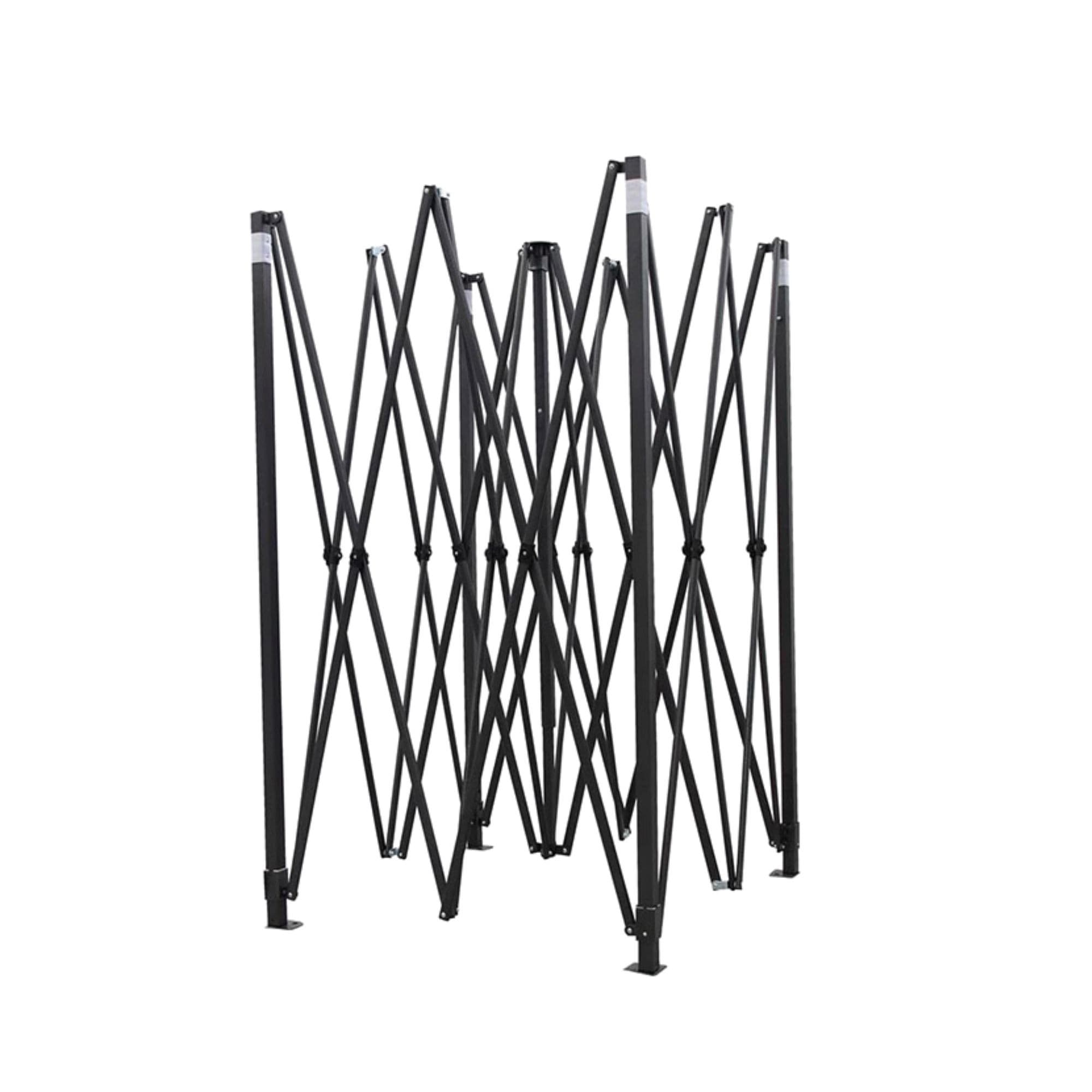 Cadru Metalic Flippy Suport pentru Cort Tip Pavilion Pliabil 3x3m Negru — imagine 2