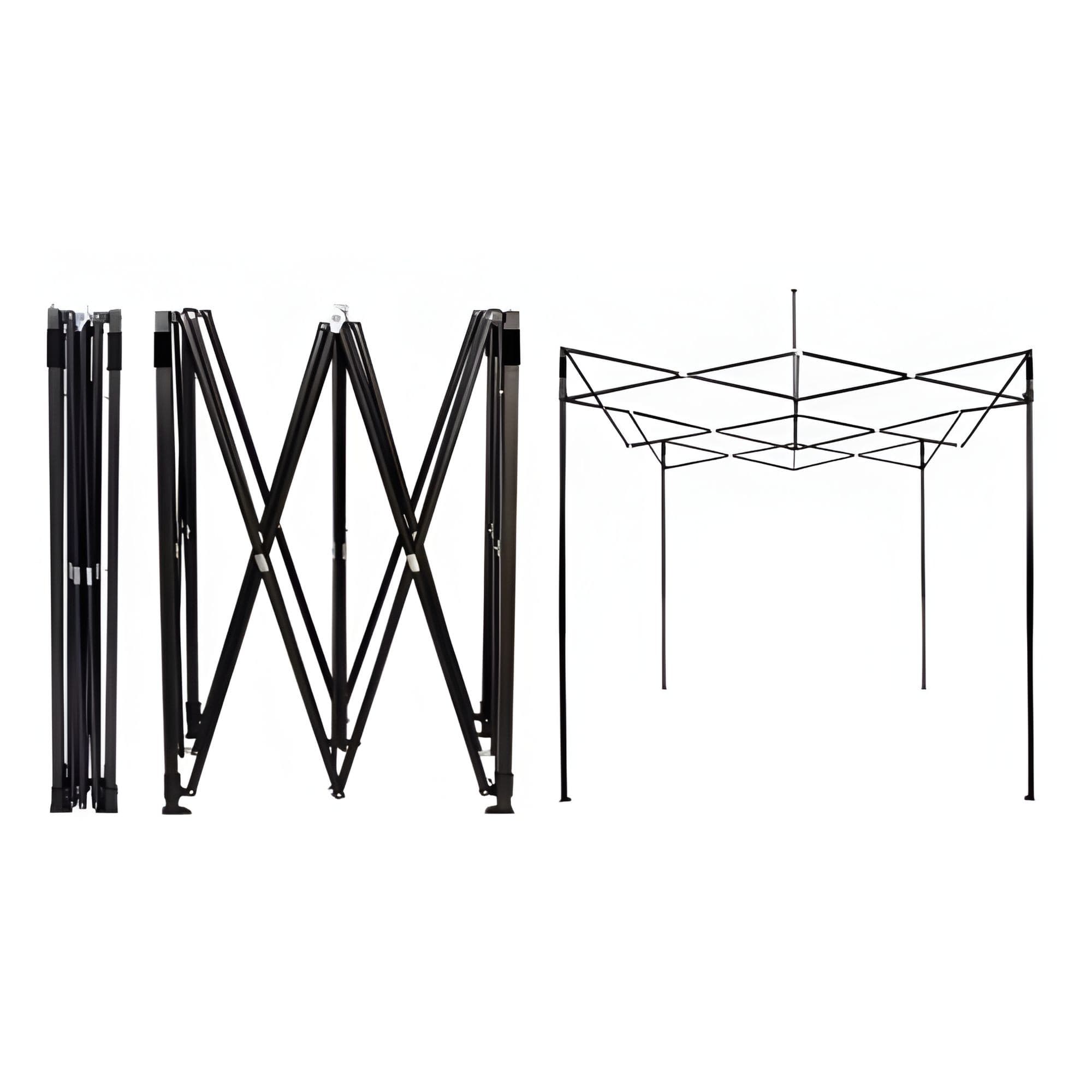 Cadru Metalic Flippy Suport pentru Cort Tip Pavilion Pliabil 3x3m Negru — imagine 4