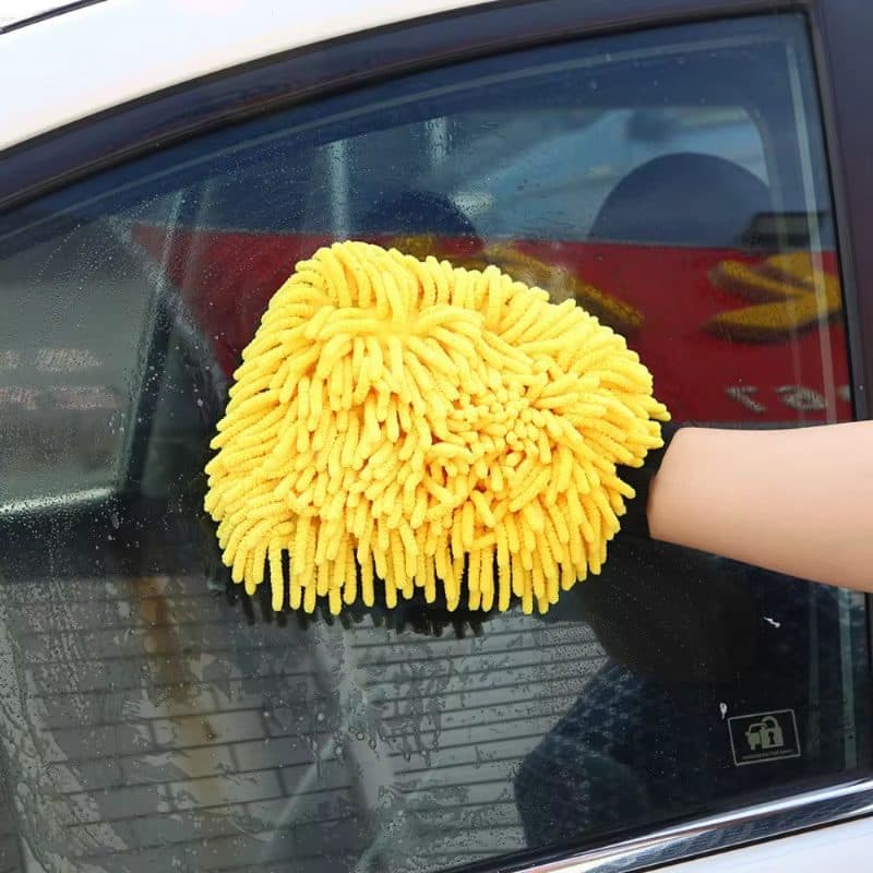Manusa de Spalat Auto 2 in 1 Flippy cu Perie si Microfibra Velvet Galben/Gri — imagine 5