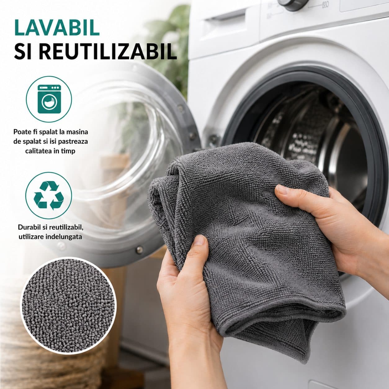 Set Lavete Microfibra Flippy pentru Curatare Auto si Suprafete, 30 bucati, Gri — imagine 7