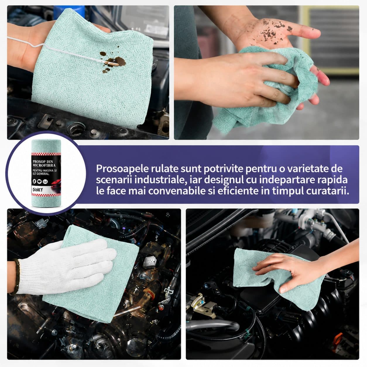 Set Lavete Microfibra Flippy pentru Curatare Auto si Suprafete, 50 bucati, Turcoaz — imagine 3