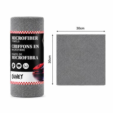 Set de lavete din microfibra Flippy pentru curatare auto si suprafete, 50 bucati, gri