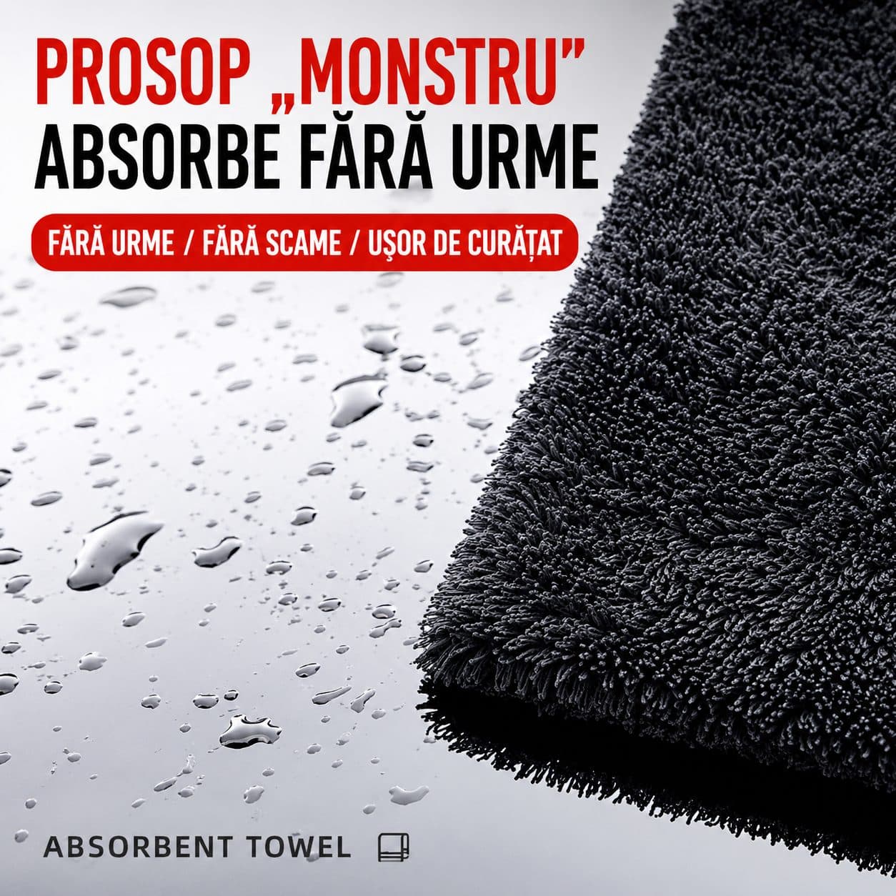 Prosop Microfibra Flippy 650 GSM Gri Inchis 60x90 cm — imagine 8