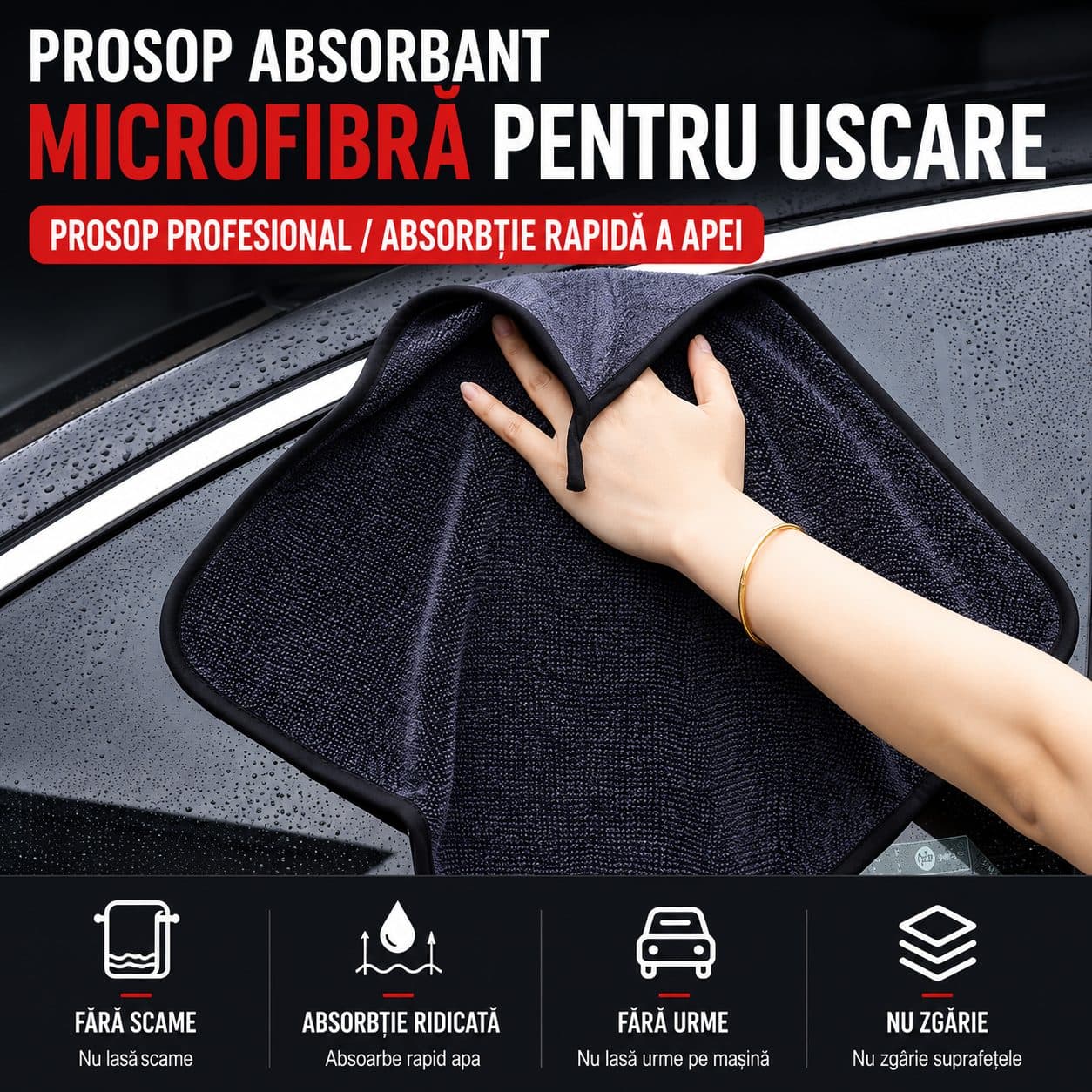 Prosop Microfibra Flippy 650 GSM Gri Inchis 60x90 cm — imagine 11
