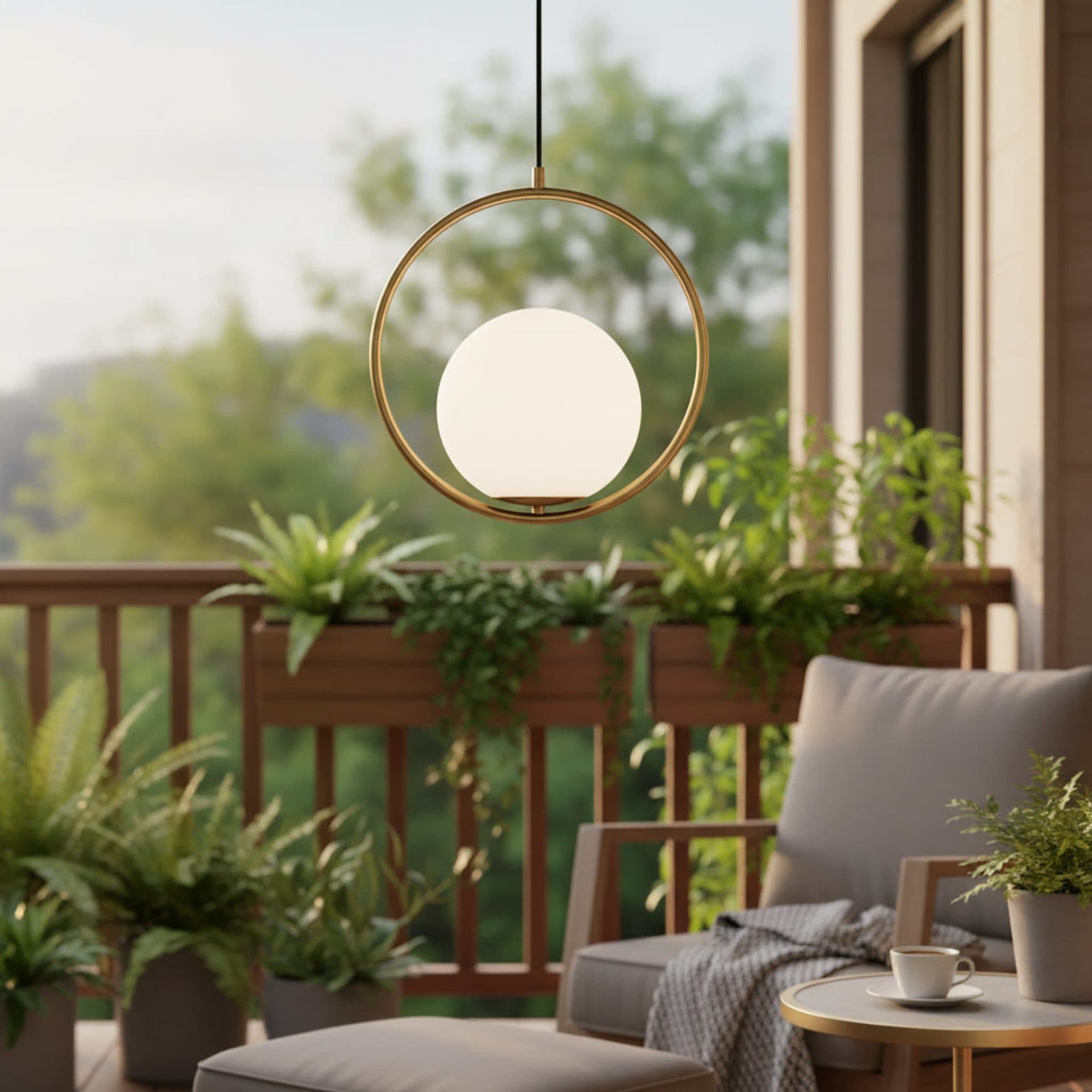 Lustra Flippy LOFT Haven, 1x E27, Alb Auriu, Metal, Inaltime Reglabila — imagine 3
