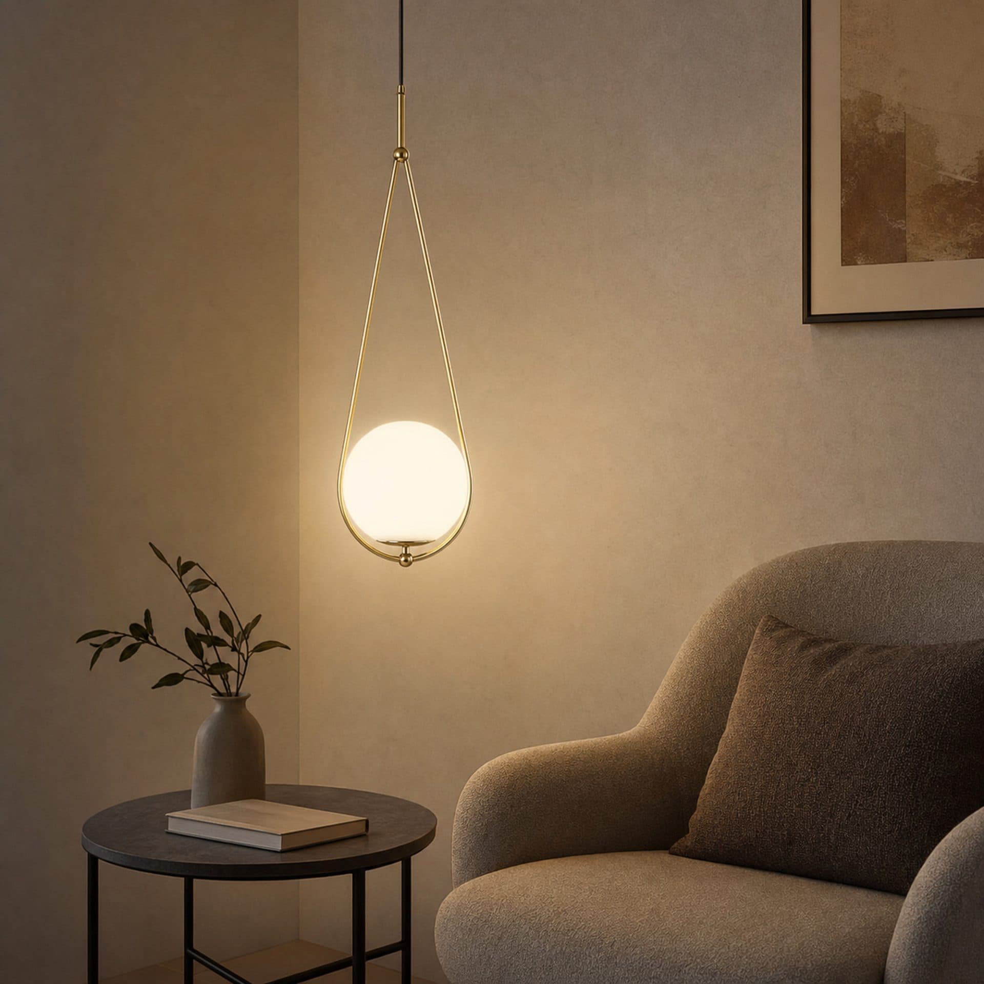 Lustra Flippy LOFT Haven, 1x E27, Alb Auriu, Metal, Inaltime Reglabila — imagine 7