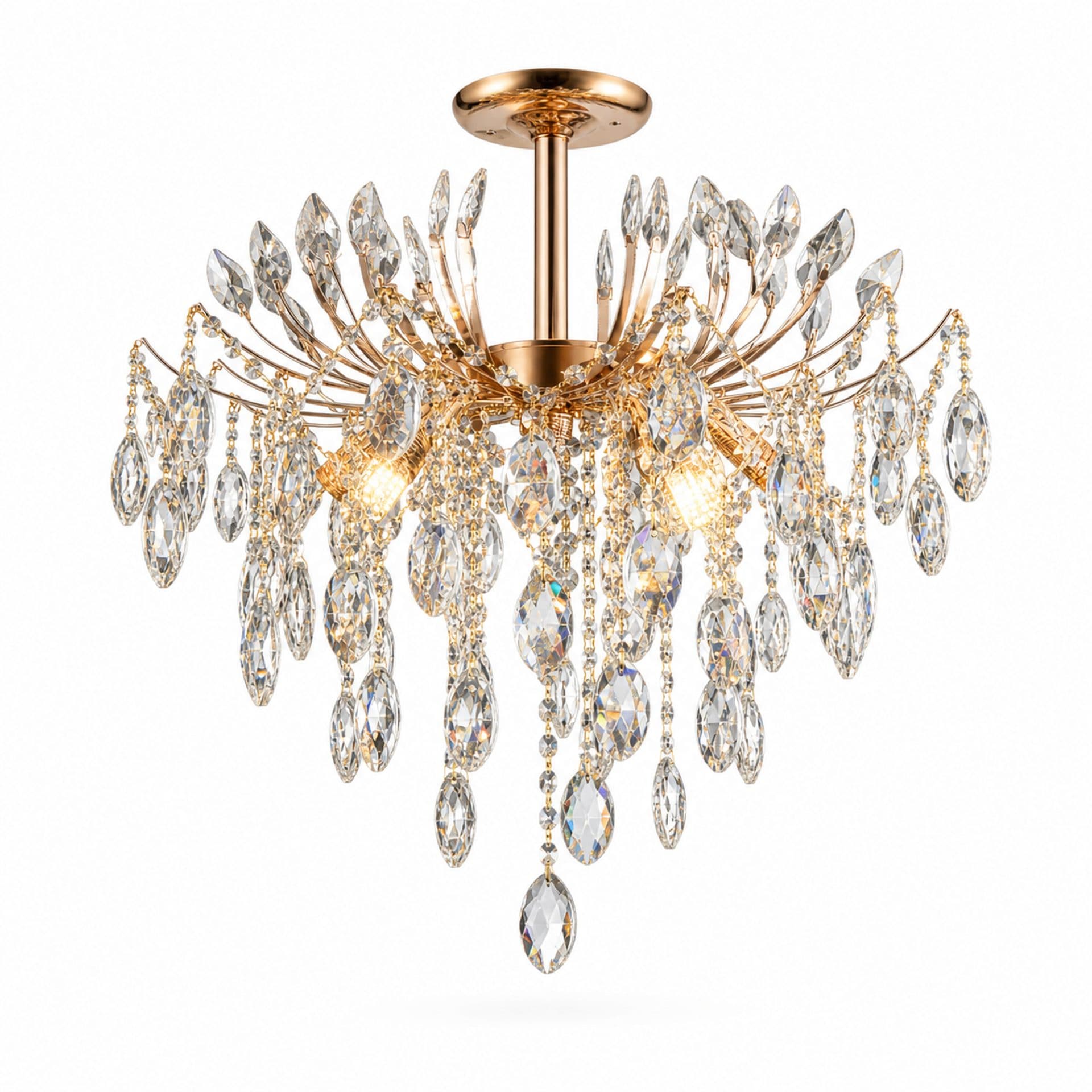 Candelabru Flippy Cristal PALERMO Eleganza 5xE14, Diametru 50cm, Auriu — imagine 9