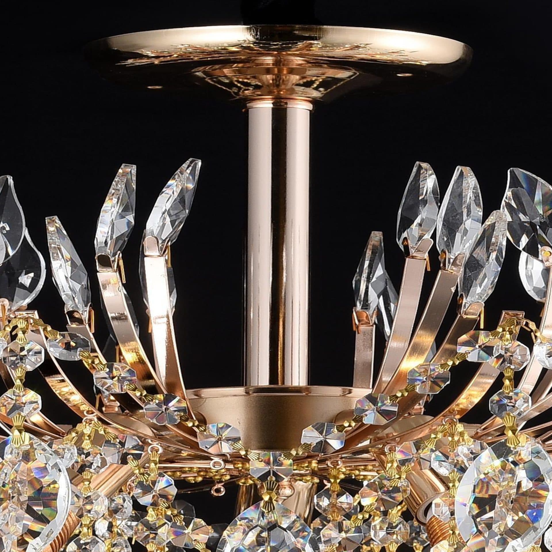 Candelabru Flippy Cristal PALERMO Eleganza 5xE14, Diametru 50cm, Auriu — imagine 18