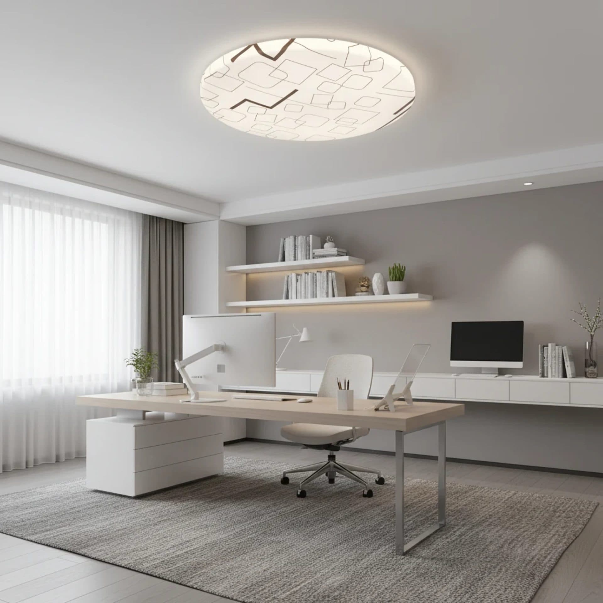 Plafoniera LED Flippy 35 cm 31W 3000K/4000K/6000K Alb Metal si Acril — imagine 1