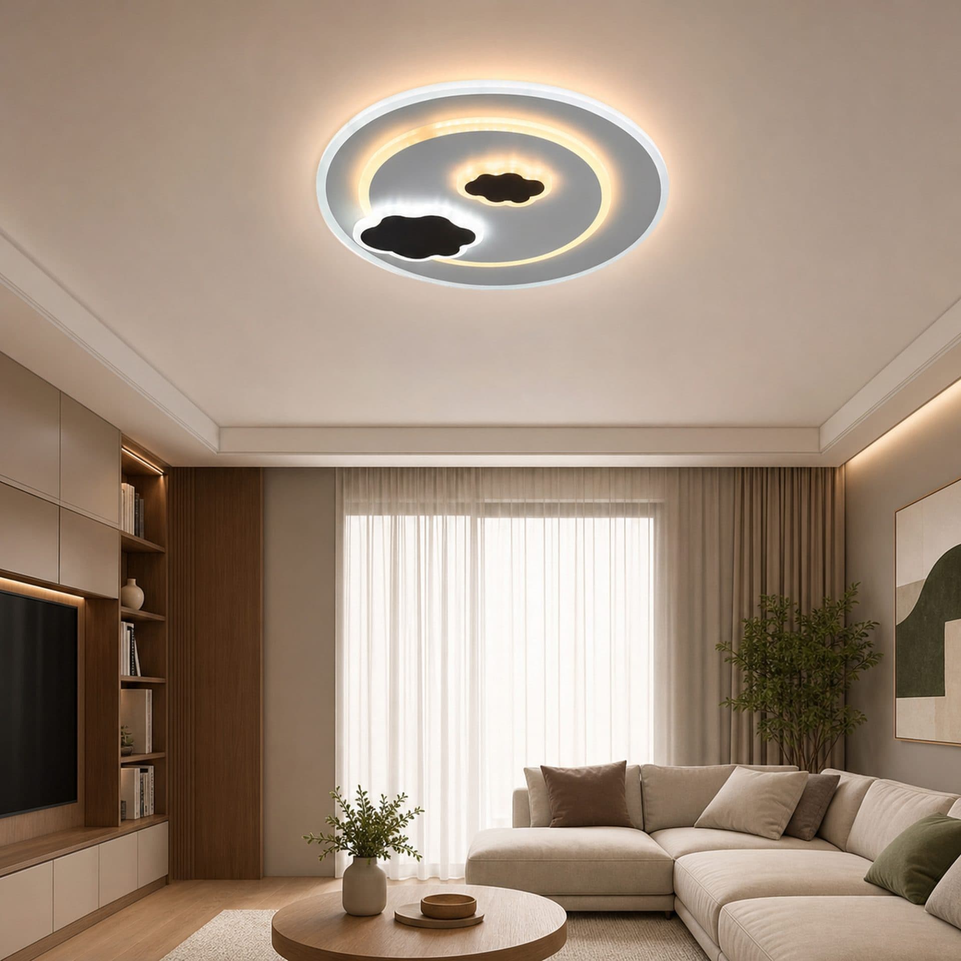 Lustra LED Flippy 22W, lumina Rece/Calda/Neutra, Alb — imagine 2