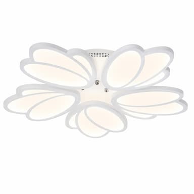 Lustra LED TULIP Flippy 81W cu telecomanda, 5 petale, alb