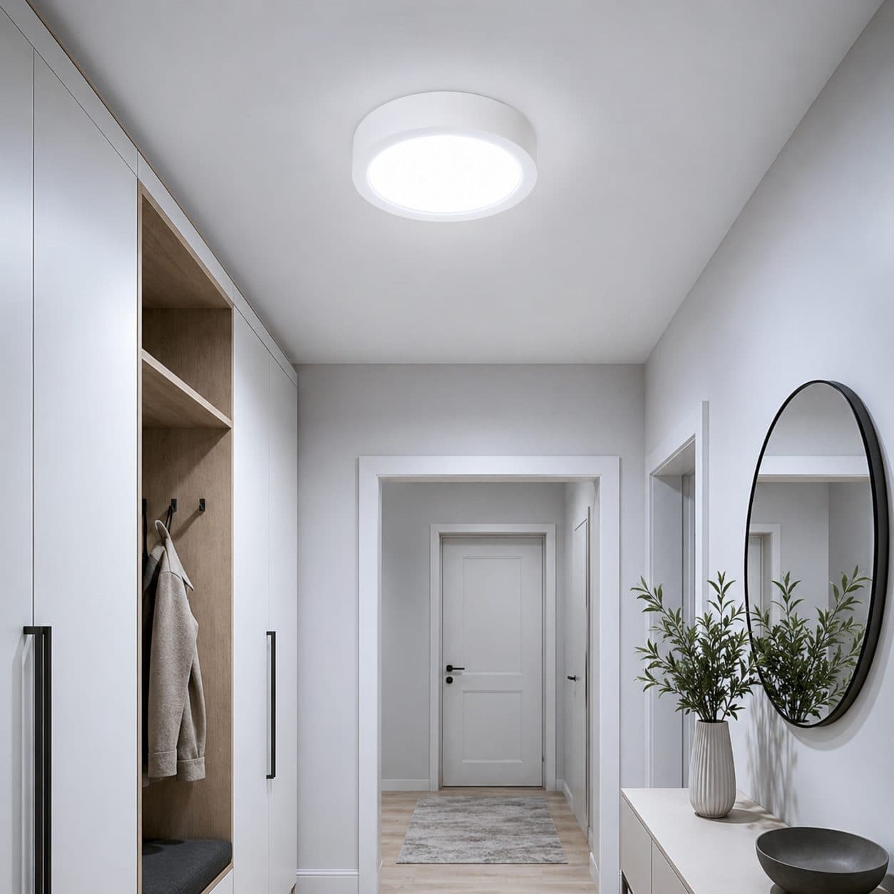 Plafoniera LED Flippy Rotunda 24W Lumina Rece 6500K Montaj pe Tavan Alb — imagine 1