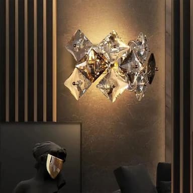 Aplica per perete Flippy Yasmina 2xE14, Metal si Cristal, Crom