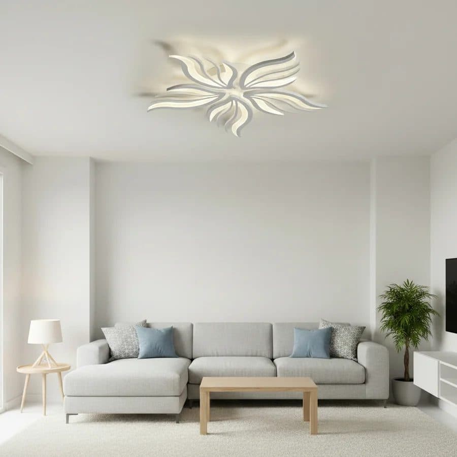 Lustra LED Flippy 62W 5 Petale telecomanda Alb — imagine 2