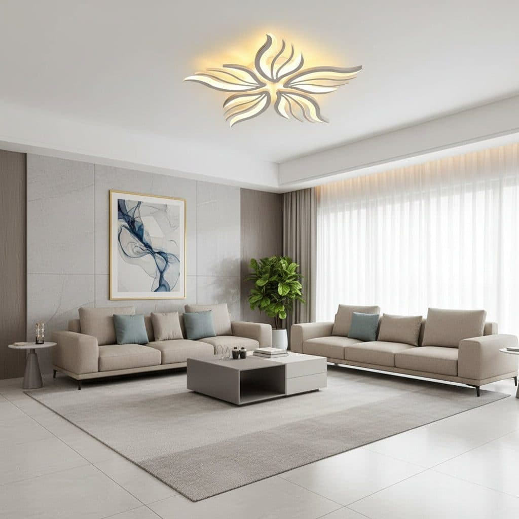 Lustra LED Flippy 62W 5 Petale telecomanda Alb — imagine 7