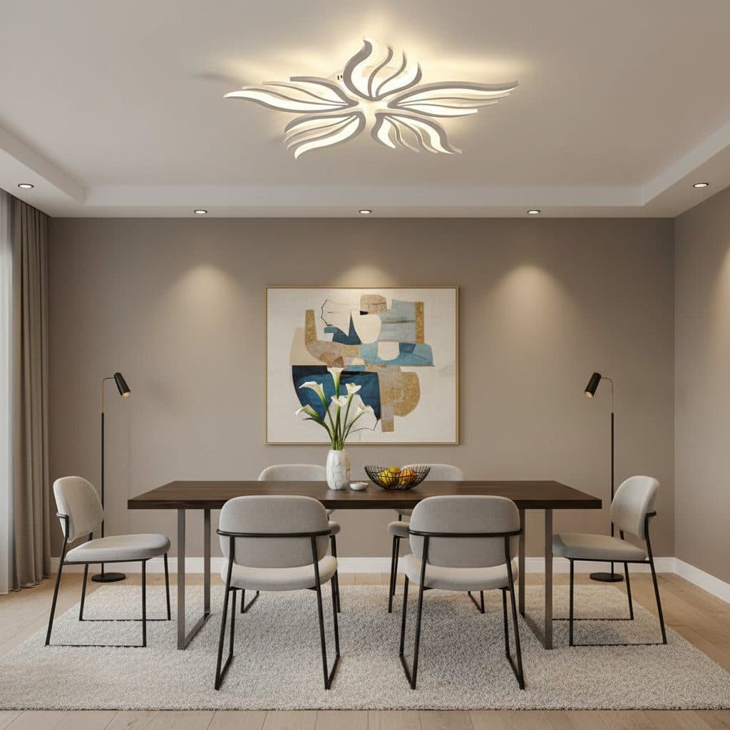 Lustra LED Flippy 62W 5 Petale telecomanda Alb — imagine 8