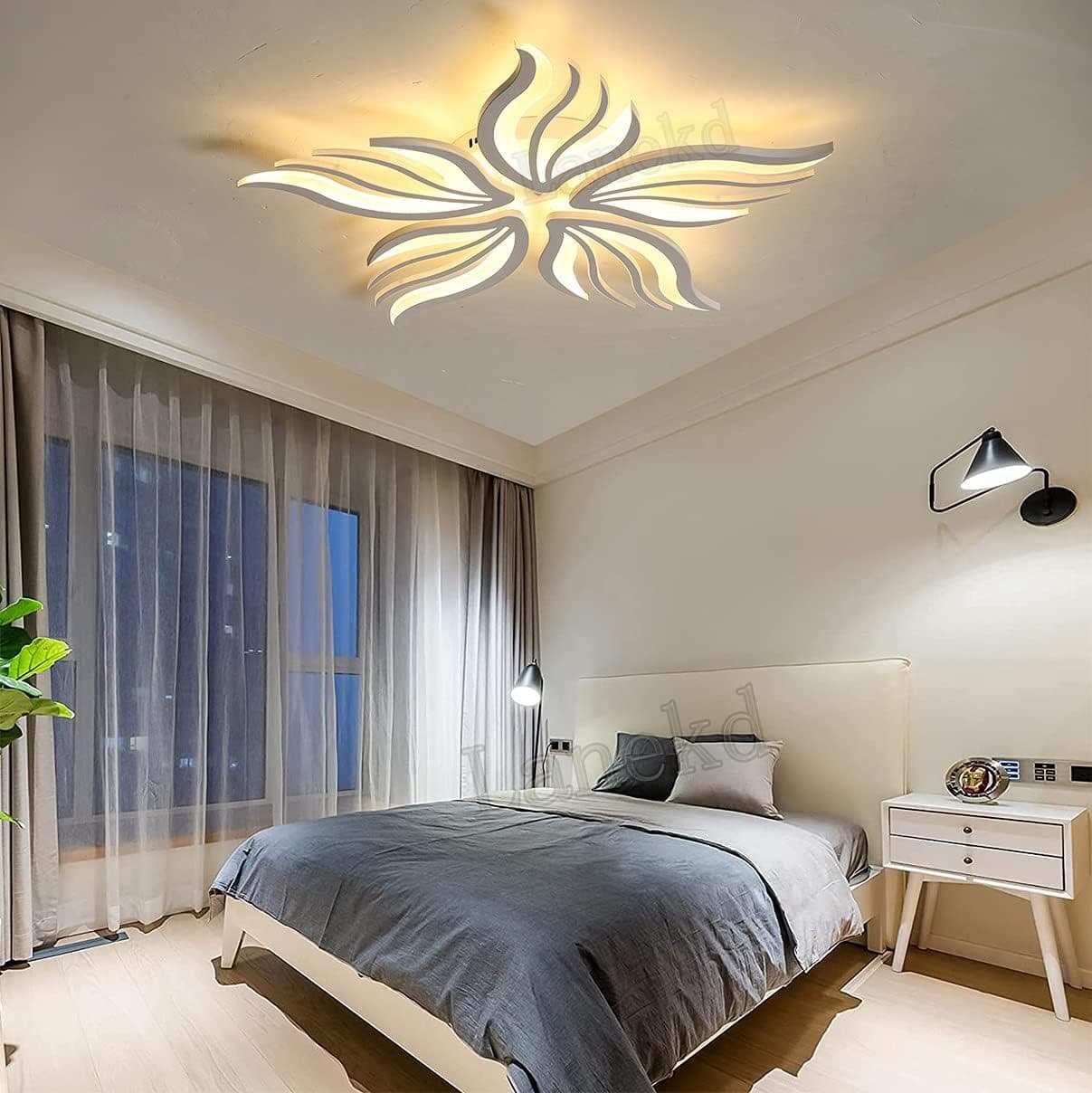 Lustra LED Flippy 62W 5 Petale telecomanda Alb — imagine 10