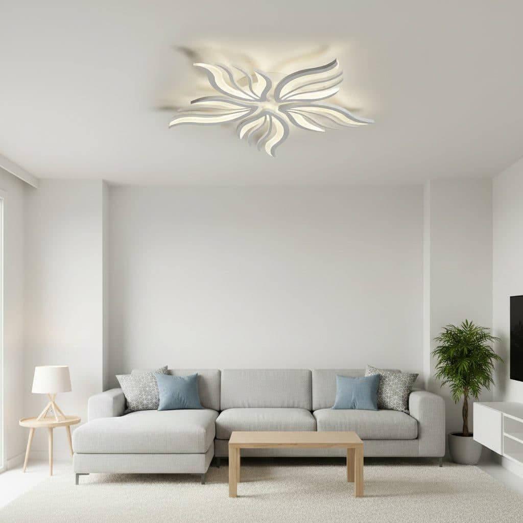 Lustra LED Flippy 62W 5 Petale telecomanda Alb — imagine 11