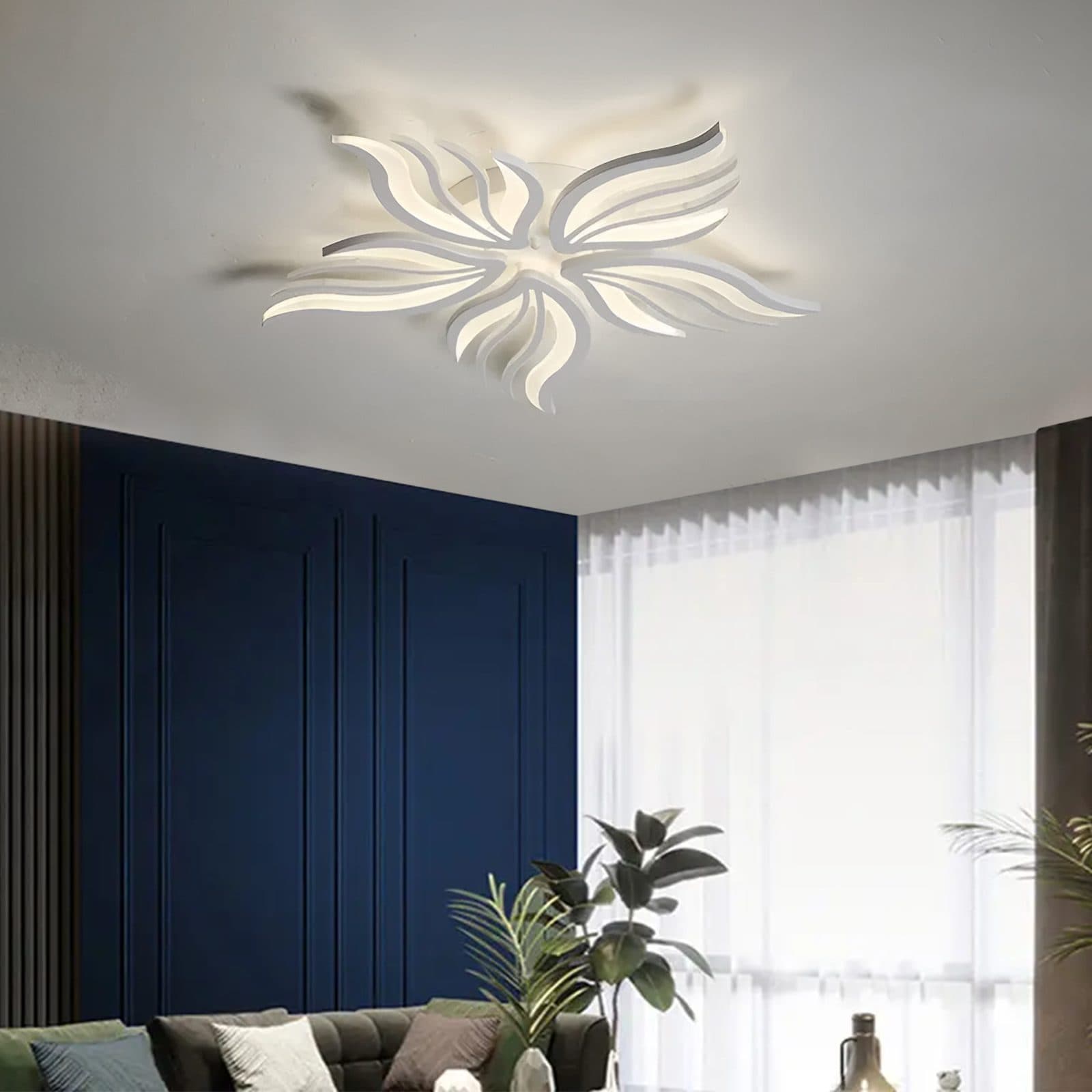 Lustra LED Flippy 62W 5 Petale telecomanda Alb — imagine 12
