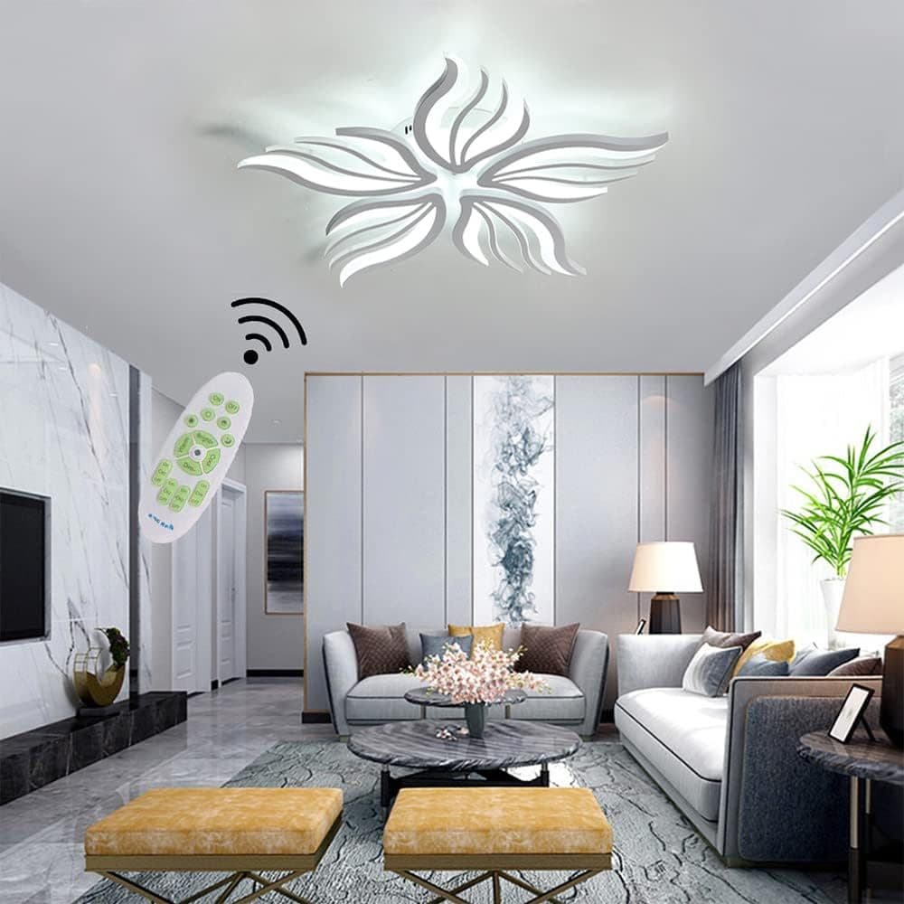 Lustra LED Flippy 62W 5 Petale telecomanda Alb — imagine 13
